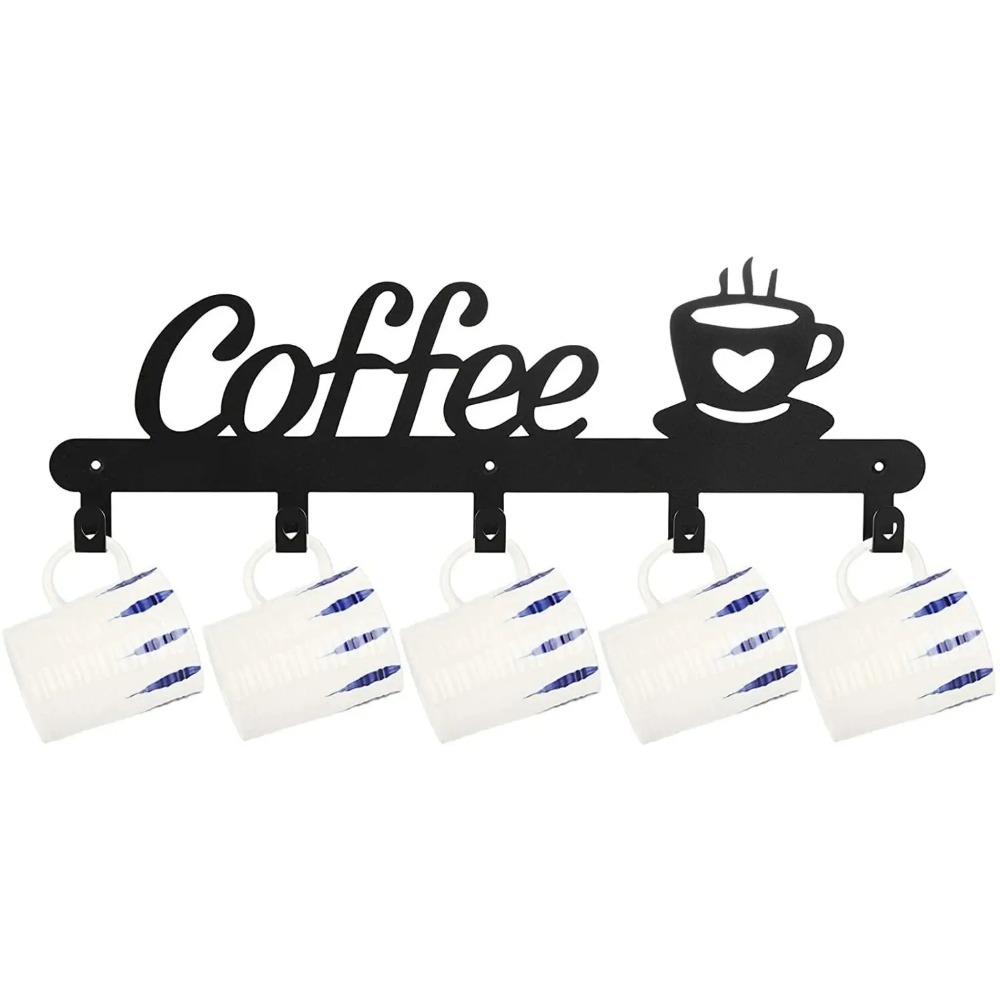 Kitchen Appliances Holder - 金属製壁掛けコーヒーマグカップホルダー、コート・帽子・鍵掛けオーガナイザー、耐久性があり省スペースな家庭用キッチン用
