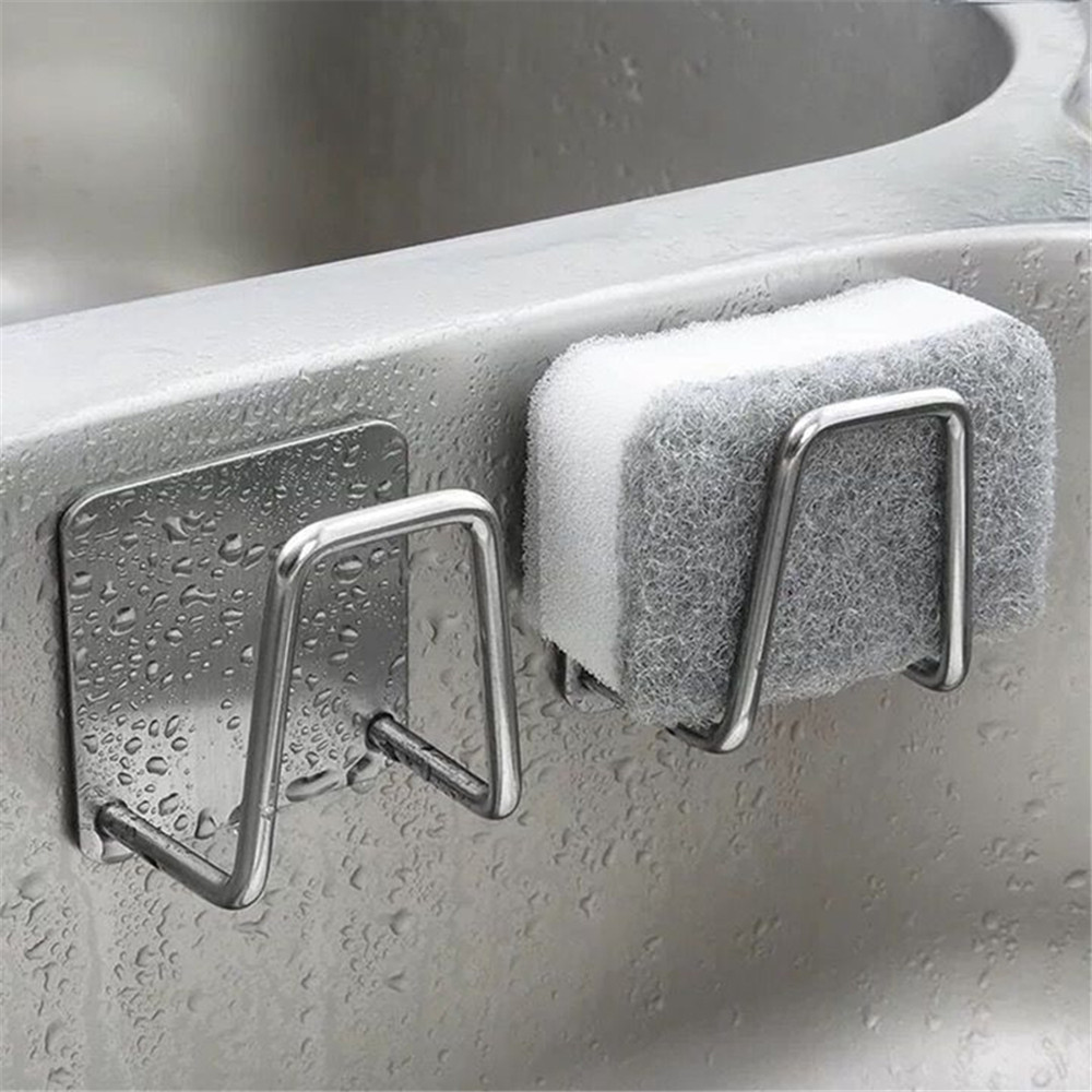 Kitchen Appliances Holder - キッチン用接着剤ウォールハンガー,強力なフック,シンクスポンジホルダー,排水管乾燥ラック,収納オーガナイザー,バスルームサクションカップ,ステンレス
