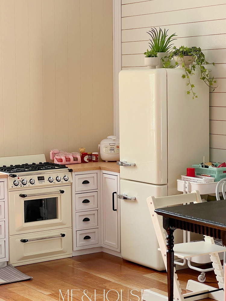 Kitchen Appliances List - ドールハウスモデル家具アクセサリー、ライト付き金属冷蔵庫、キッチン家電、bjd、ob11、gsc、ブライス、笑、ミニチュア、1:6