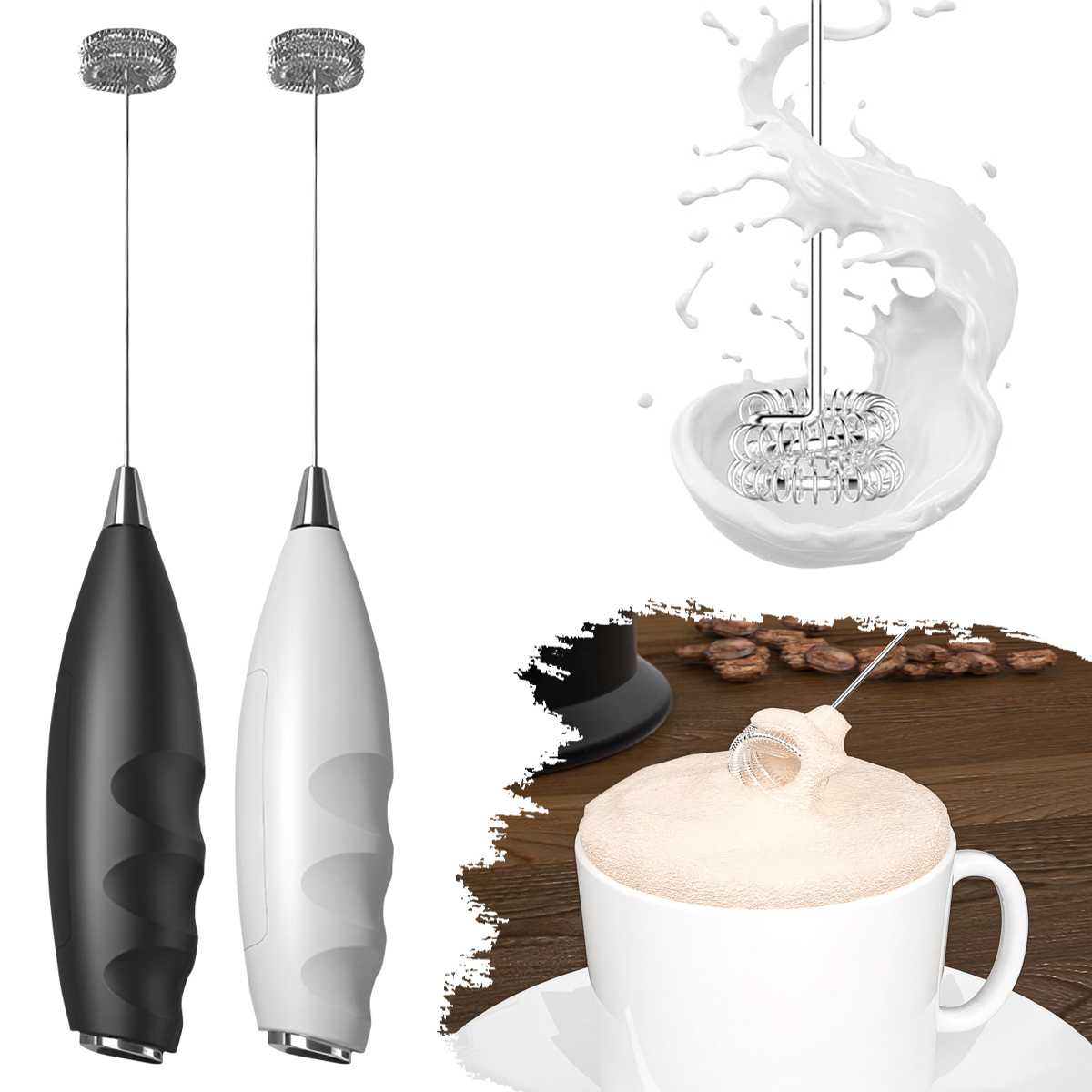 Kitchen Appliances Integrated - コーヒー電動ミルクフォーマー、電動泡立て器、コードレス電動飲料ミキサー、コーヒー、抹茶、キッチンアクセサリーに最適