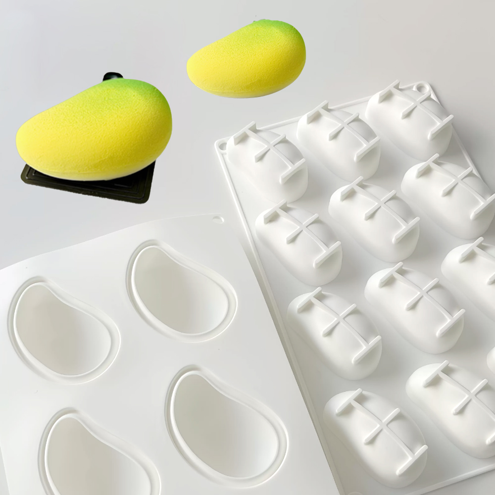 Kitchen Appliances For Baking - 3D マンゴーデザインフレンチフルーツムース金型デザート耐熱皿シリコーンケーキ型チョコレート型キッチンベーキングツール