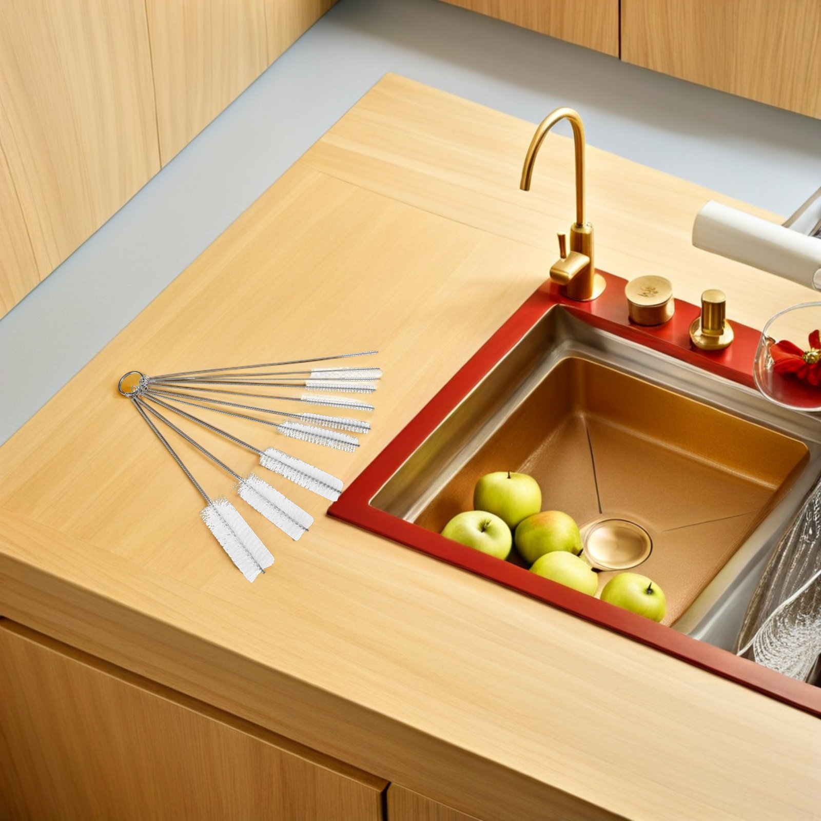 Kitchen Appliances Youtube - 10本セットのストローブラシ。ステンレス製で、ナイロン製のブラシが付いており、ストロー、漏斗、チューブ、細かい隙間、キッチン用品の清掃に最適。繰り返し使用可能。