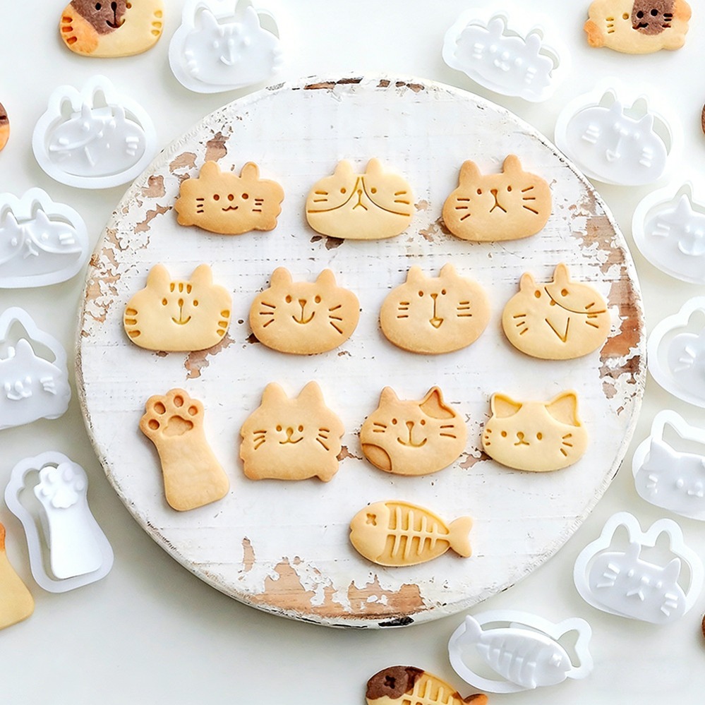 Kitchen Appliances For Baking - かわいい子猫DIYスタンプクッキーカッター焼き型ベーキングアクセサリーキッチンベーキング用