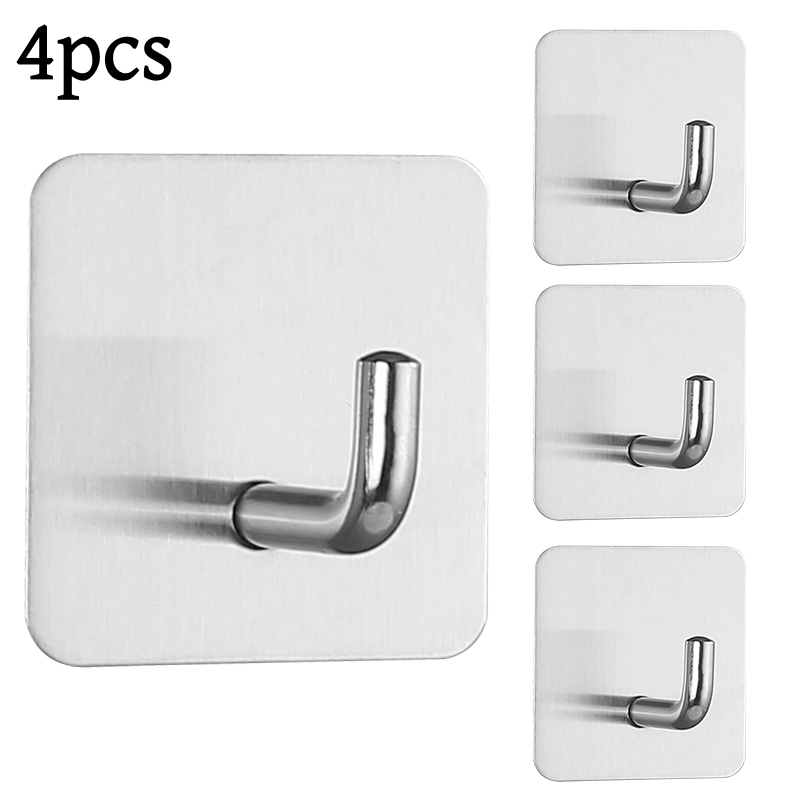 Kitchen Appliances Holder - 2-4 個の自己粘着式壁フックタオルホルダードア布コートハンガー浴室キッチンハードウェアラックバッグフックオーガナイザー吊り下げ用