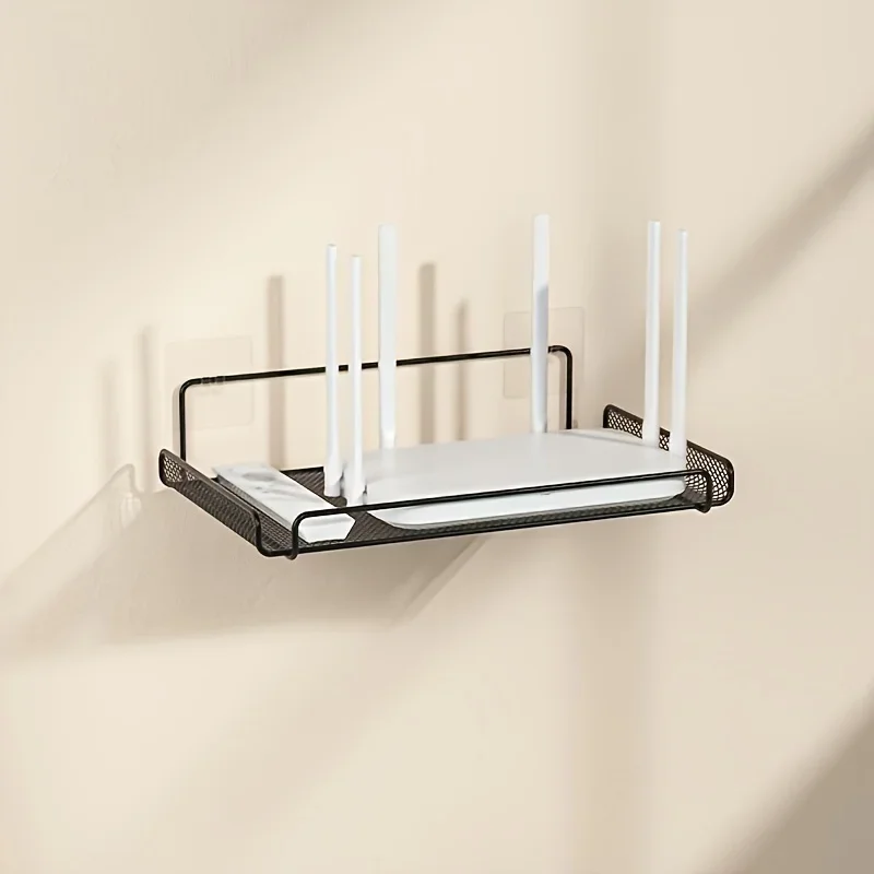 Kitchen Appliances Holder - ステンレス製ルーターシェルフ 穴あけ不要 WiFi 壁掛けルーター収納オーガナイザー ホーム バスルーム