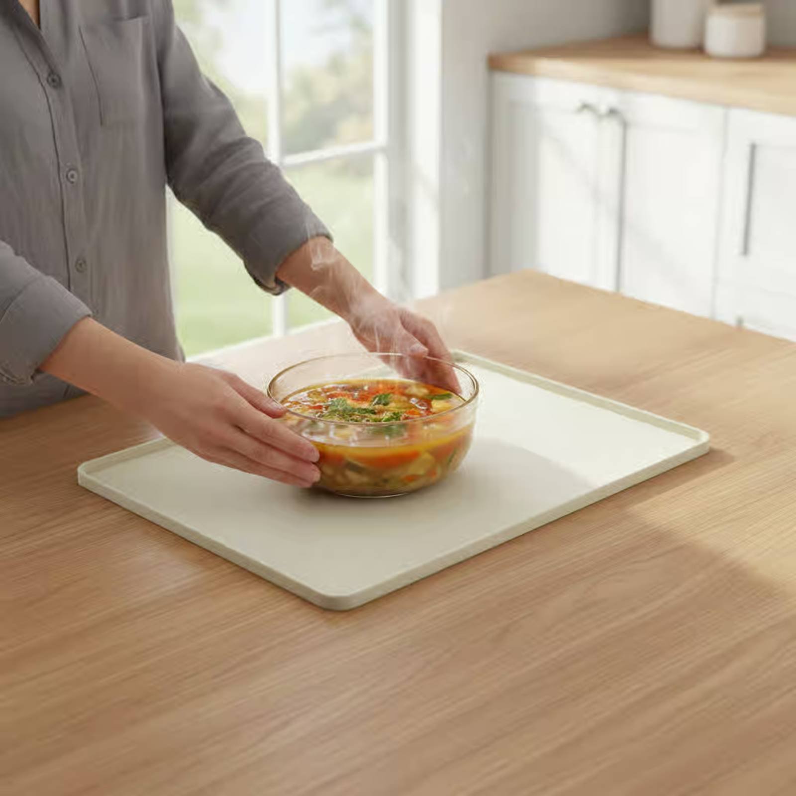 Kitchen Appliances Are - シリコン製電子レンジトップマット 柔軟な電子レンジトッププロテクター シリコン製家電トレイ こぼれ防止 キッチンアクセサリー