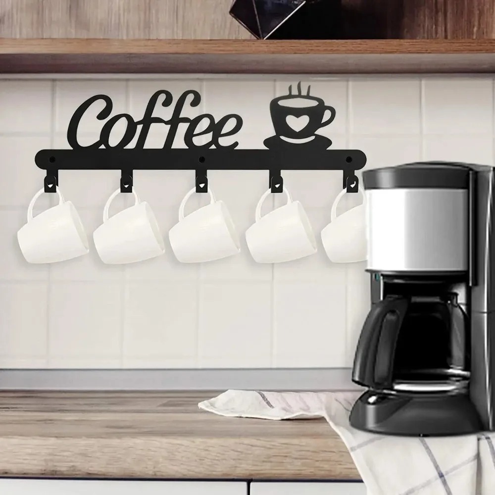 金属製壁掛けコーヒーマグカップホルダー、コート・帽子・鍵掛け - Kitchen Appliances Holder のレビューと価格