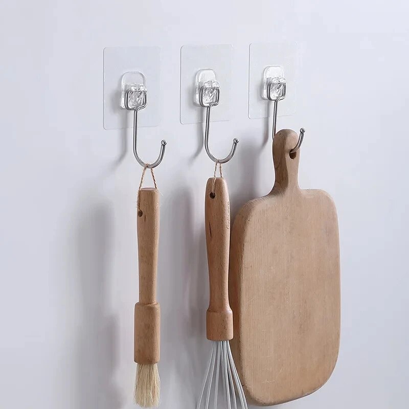 大きな粘着性のPVCステンレス鋼のフック,透明な多目的ウォー - Kitchen Appliances Holder のレビューと価格