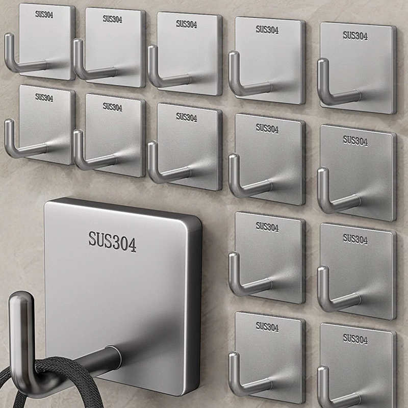 頑丈なステンレス製粘着タオルフック、粘着式吊り下げ式バスルー - Kitchen Appliances Holder のレビューと価格
