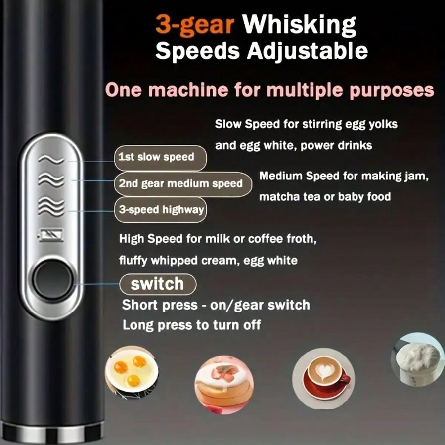 1パック入りハンドヘルド電動ミキサー、卵ビーター、ミルク泡立 - Kitchen Appliances Integrated のレビューと価格
