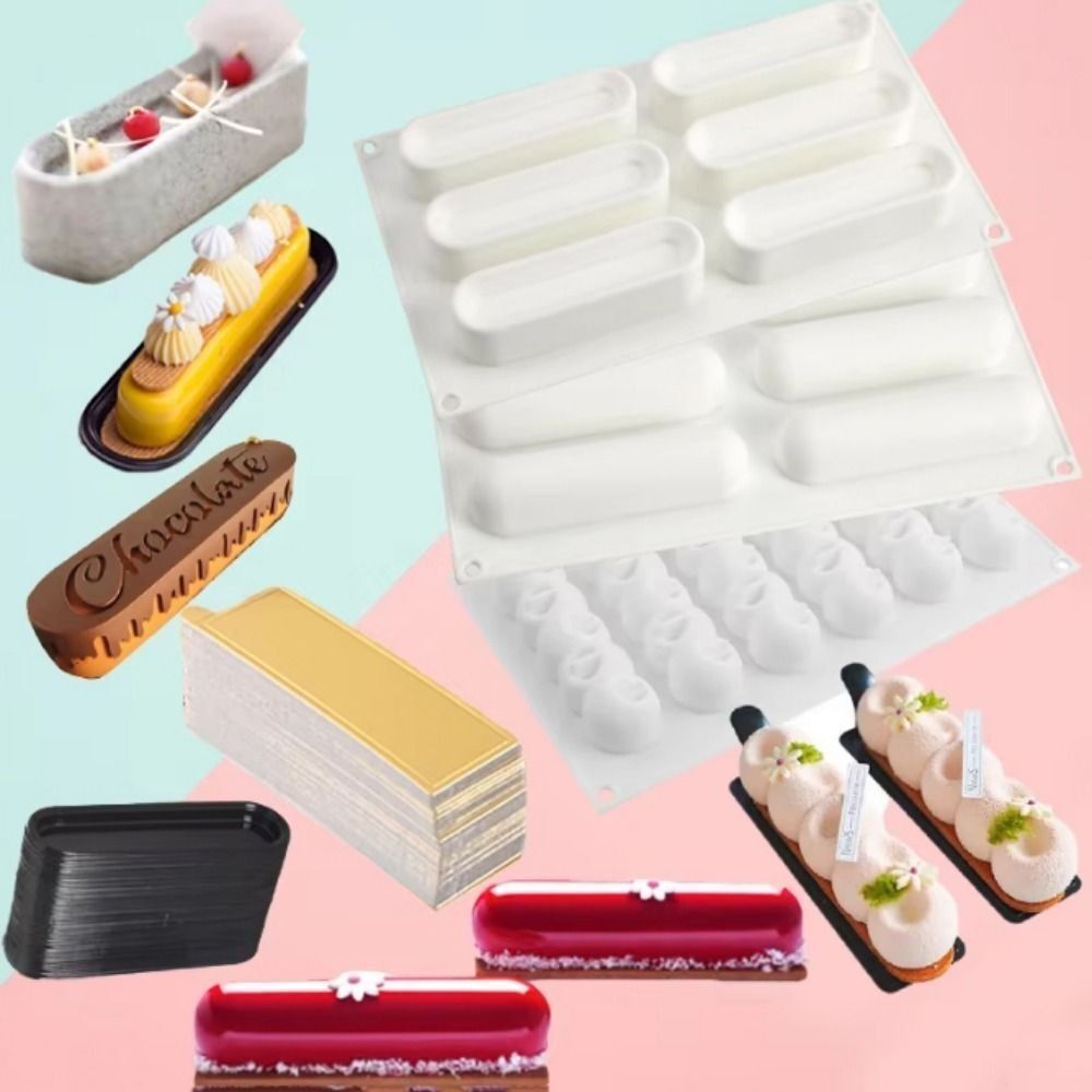 新しいシリコンムースケーキ型 長方形オーバル型 ペストリー型 - Kitchen Appliances For Baking のレビューと価格