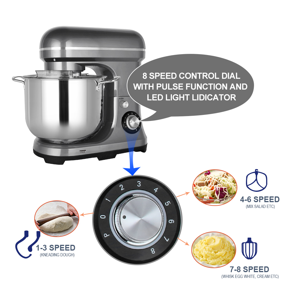 11L 2000W 大型強力電動ミキサー ダブルドウフック付 - Kitchen Appliances Are のレビューと価格