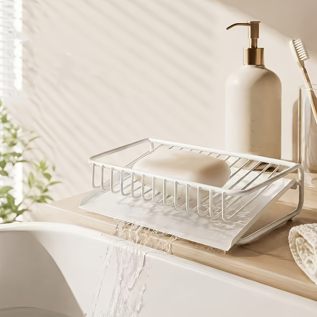 1pc プラスチック製ソープディッシュ ドレントレイ付き 自 - Kitchen Appliances Holder のレビューと価格