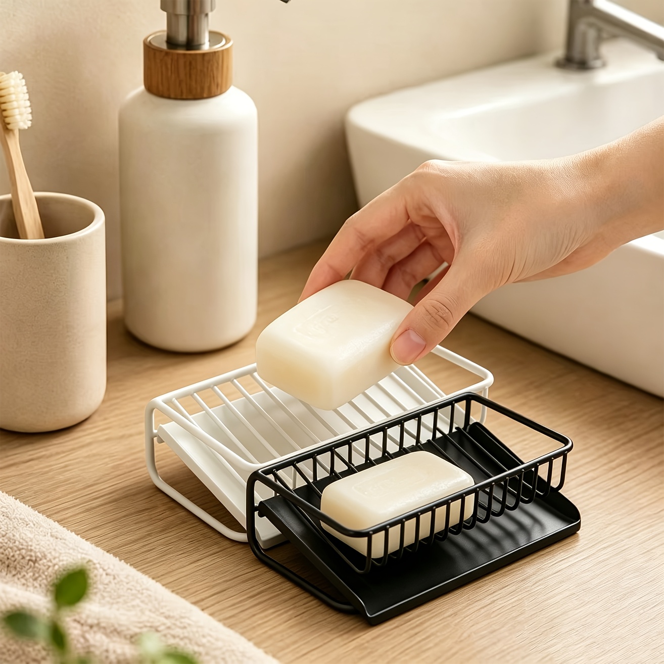 1pc プラスチック製ソープディッシュ ドレントレイ付き 自 - Kitchen Appliances Holder のレビューと価格