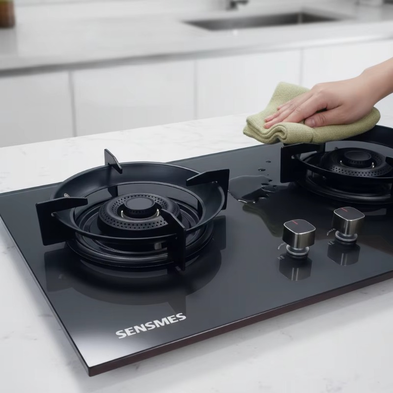黒色強化ガラスパネル 2口ビルトインガスコンロ キッチン調理 - Kitchen Appliances Are のレビューと価格