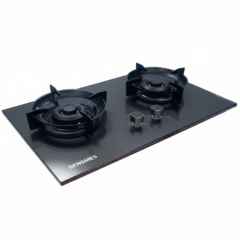 黒色強化ガラスパネル 2口ビルトインガスコンロ キッチン調理 - Kitchen Appliances Are のレビューと価格